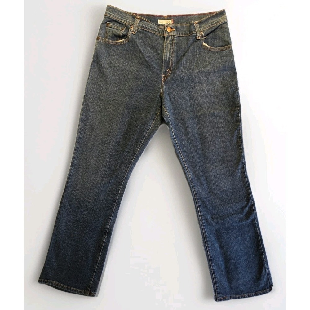 Y2K Levi's 550 Women's 34x33 Relaxed Boot Cut Jeans, Blue Stretch Dark Wash 14L - Picture 2 of 14
